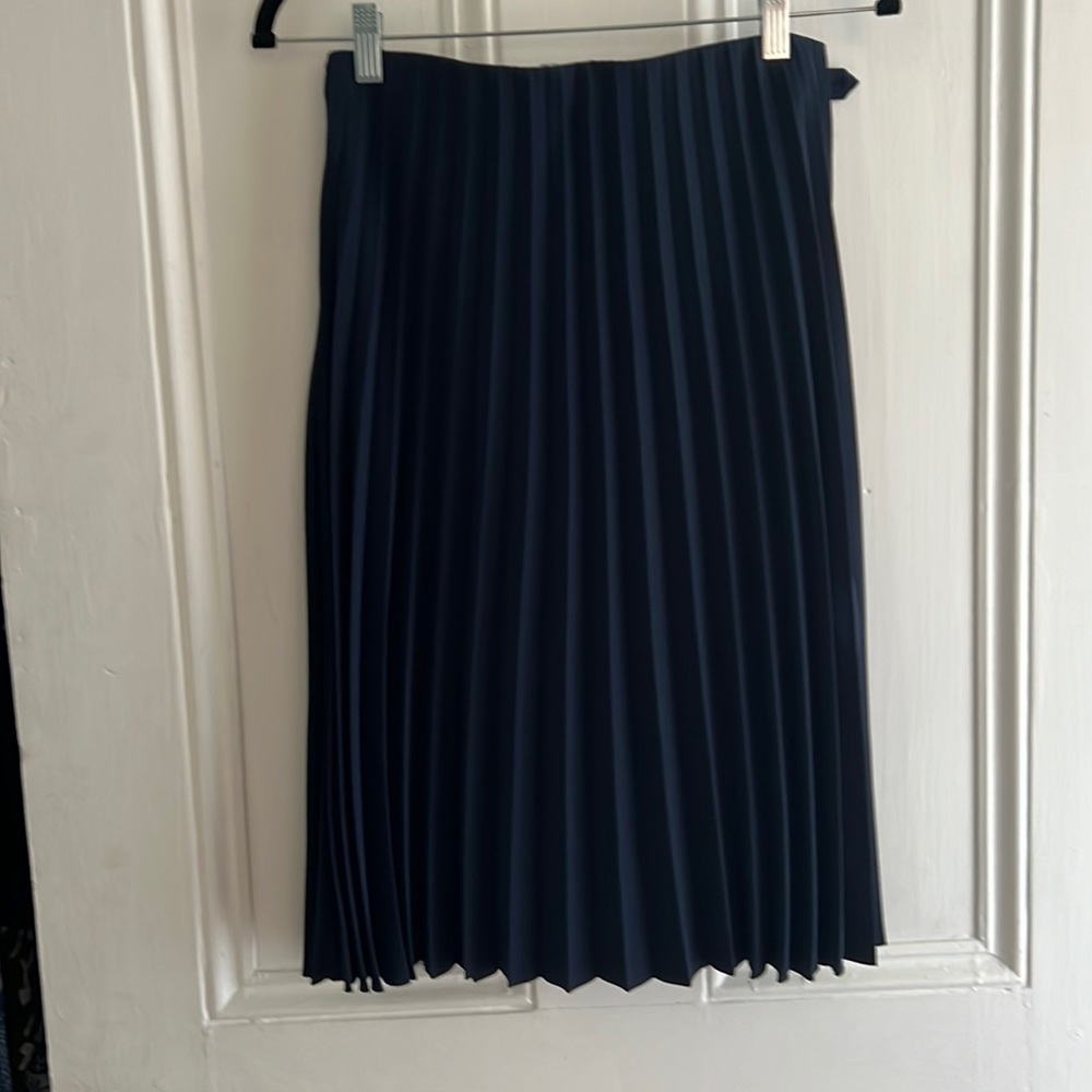 Everlane pleated small midi navy blue